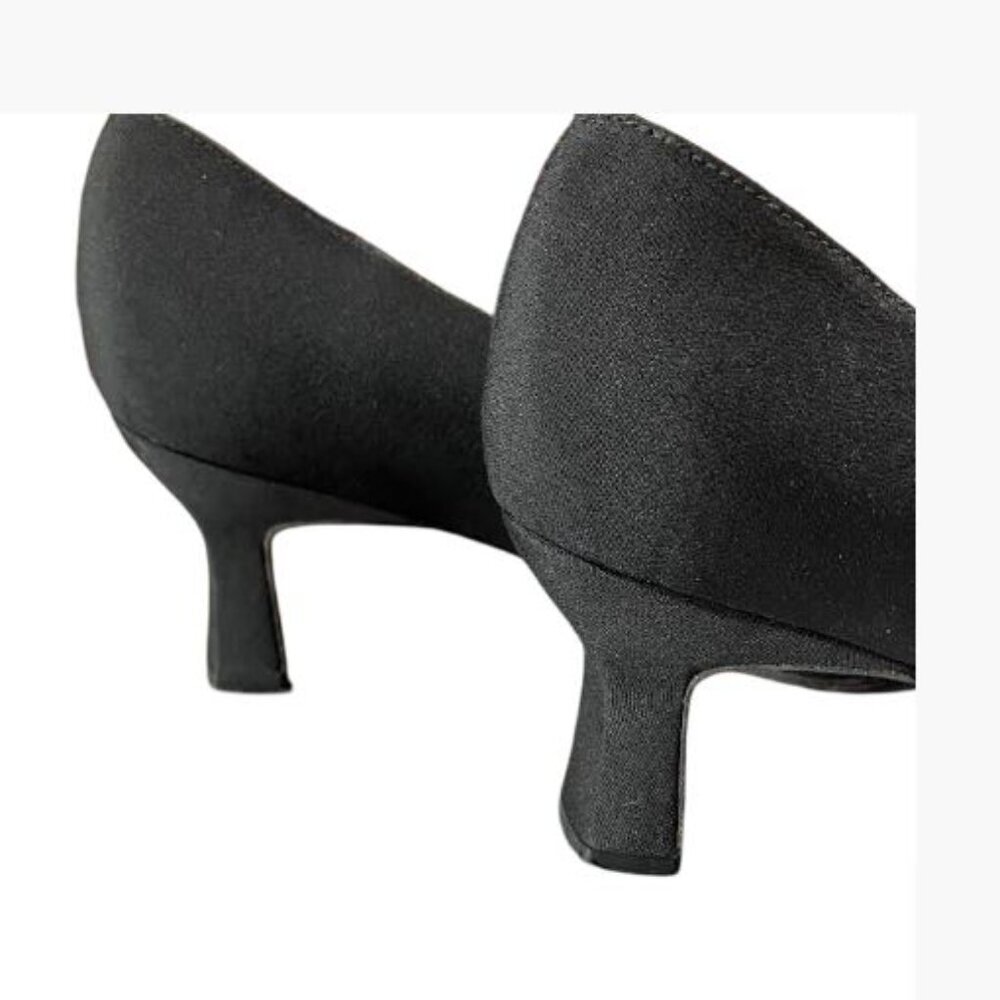 Stuart Weitzman Chisel Toe Black Fabric Pumps Cla… - image 9